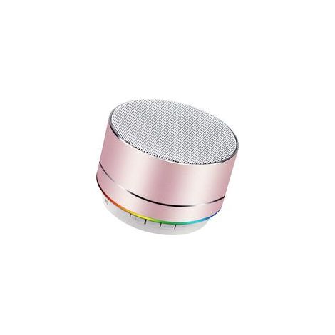 Mini-Funklautsprecher, tragbarer Bluetooth-Lautsprecher mit HD-Sound, 4 Stunden Akkulaufzeit, integriertem Mikrofon, TF-Kartensteckplatz, FM-Radio und LED-Licht für Zuhause und unterwegs – Pink-Crezuo (1/5)