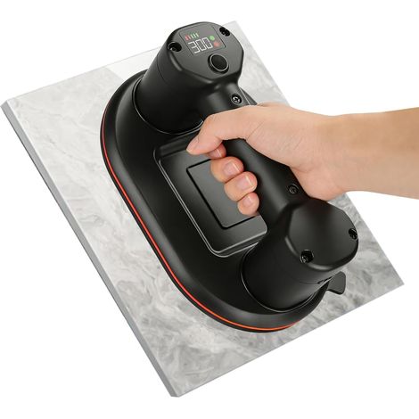 Nouvelle Ventouse à Batterie pour Carreaux, Verre, Marbre, Ventouse électrique Longueur, 2 Moteurs, Puissance D'aspiration 300 KG, Écran LCD, Batterie 3600 mAh Jusqu'à 10 Heures (1/5)
