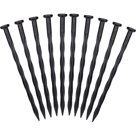 10 Pièces Clous Bordure de Gazon, Piquets d'ancrage de Jardin en Plastique Clou de Sol pour Tente Piquets de Jardin en Spirale pour Bordure de Pavé Gazon Artificiel (1/5)