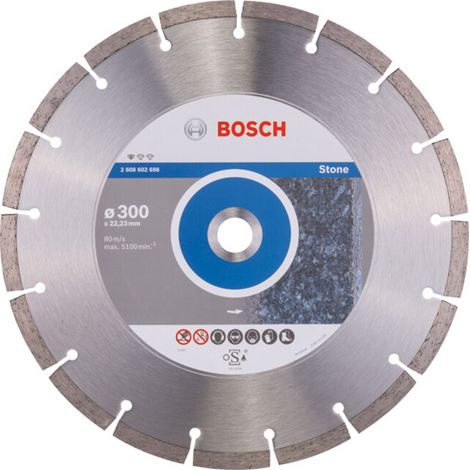 BOSCH Disques à tronçonner diamantés spécial pierre - Standard for Stone - 300 mm - x 1 - 3.1 mm - 22,23 mm