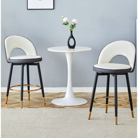 Silla de bar giratoria 360 grados PU metal bicolor OKMYHOME (1/5)