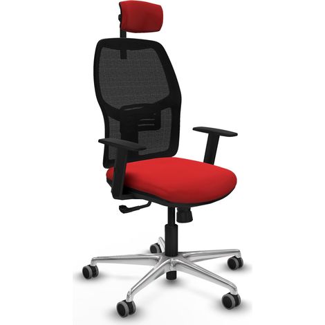 Chaise de bureau piqueras y crespo alfera noir rouge réglable (1/2)