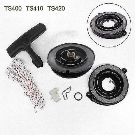 Poignée de lanceur avec corde de rechange pour tronçonneuse à disque TS400, TS410, TS420 – kit de démarrage compatible, poignée de tirage robuste et corde résistante, pièce détachée de remplacement po (1/5)