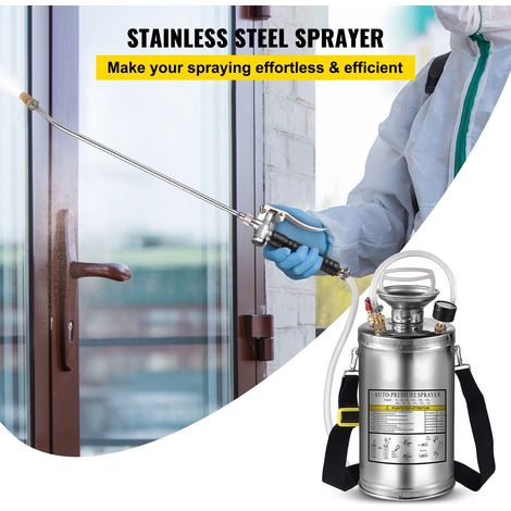 Pulvérisateur en acier inoxydable 6L pour jardinage maison et nettoyage sol, idéal secteurs industrie agriculture commerce médical (1/5)
