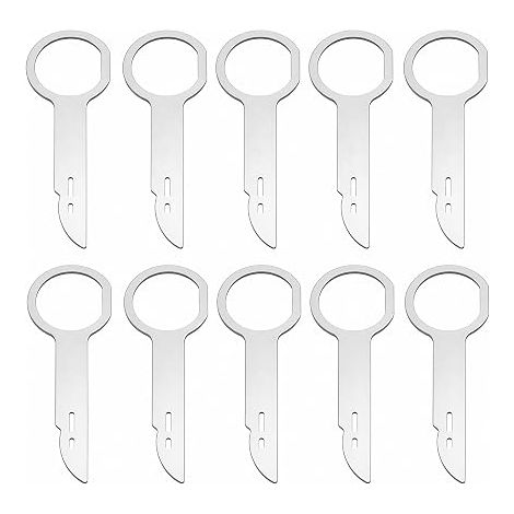 Car Radio Removal Wrench, CD Removal Tools, Set of 10 DIN Keys for Car Radio Extraction, Car Radio Removal Rod, Compatible for European Vehicles (1/5)