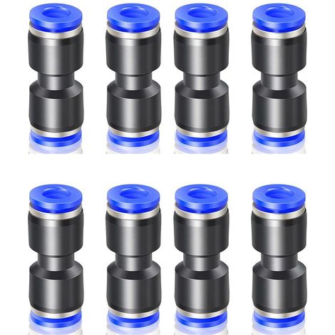 8 Pcs Bleu 8mm OD Droit Push To Connect Raccords (PU-8) (1/5)
