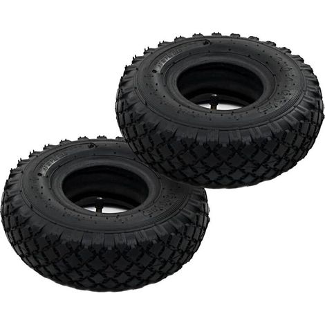 VURAHOME - 2 Reifen mit 2 Schläuchen 3.00-4 260x85 für Sackkarrenrad Schwarz (1/3)
