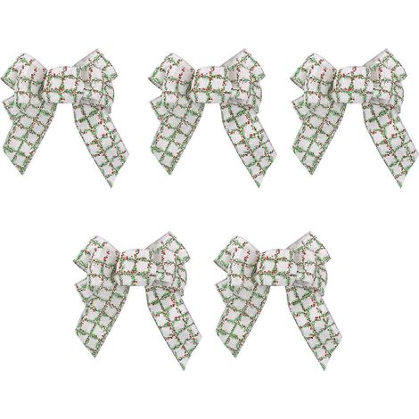 Set mit 5 Schleifenanhängern aus Polyester, Christbaumschleifen, Hängeornamente, saisonale Heimdekoration, Partyzubehör (1/5)