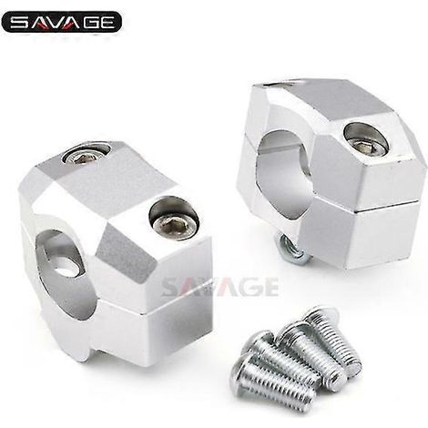 Lenkererhöhungen für Honda CB1000R, CB 500F, CB500X, CB650R (2019–2021) – Clip-Adapter – Motorradzubehör – Erhöhte Höhe um 20 mm – Silber (1/5)