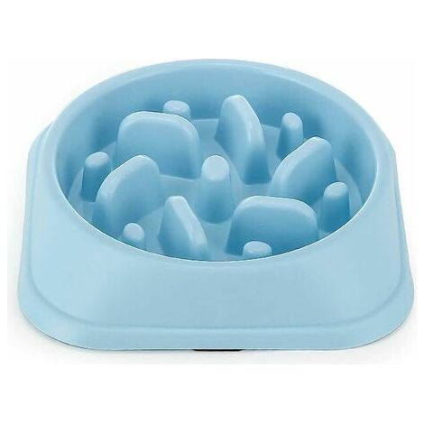 Gamelle anti-glouton pour chien - Alimentation lente et saine - Favorise la digestion - Anti-vomissement - Support antidérapant - Gamelle pour chien de taille moyenne - Bleu (1/5)