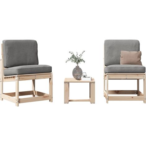 3-tlg. Garten-Lounge-Set Massivholz Kiefer (1/5)