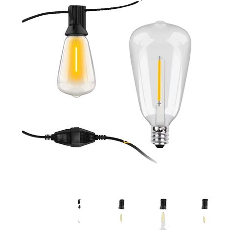 Luci decorative in plastica impermeabile e infrangibile, 15 m, 25 LED, spina europea. (1/2)