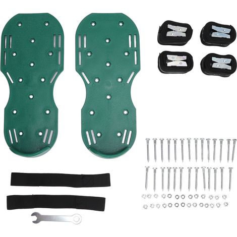 Chaussures d'aération de pelouse avec lanières, sandales de jardin pour décompacter le gazon, outils de désherbage pour espaces verts et cours. (1/5)