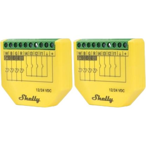 SHELLY LED-Lichtcontroller Plus RGBW, PM, BT, WLAN, Unterputz, gelb, 2 Stück (1/2)