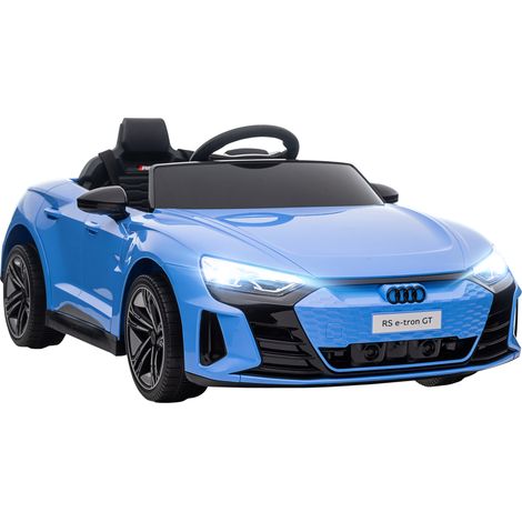 Voiture électrique 12V pour enfants – véhicule électrique avec télécommande pour les parents – vitesse maximale 5 km/h – effets sonores et lumineux – Audi RS E-tron GT bleue (1/5)