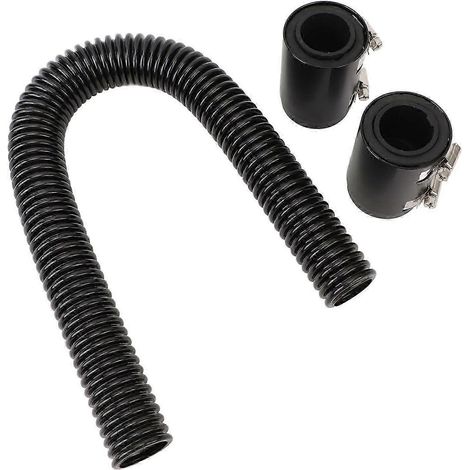 Durite de radiateur 24 pouces en acier inoxydable, kit de durite de refroidissement efficace pour radiateur, compatible avec les cols de radiateur de 1 1/4 po, 1 1/2 po, 1 3/4 po et 1 5/8 po, noir int (1/5)