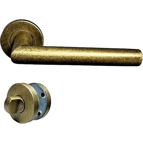 Coppia di manici a rosa in acciaio inossidabile "ANTIK GOLD"  +1 Coppia di coccarde di condanna