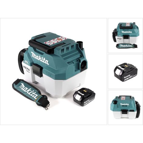 Makita DVC 750 LM1X3 Akku Staubsauger Nass und Trockensauger 18 V tragbar + 1x 4,0 Ah Akku - ohne Zubehör, ohne Ladegerät