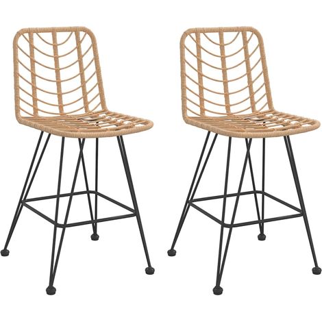 Maison Exclusive - Barhocker 2 Stk. 45x56x103,5 cm PE-Rattan und (1/5)