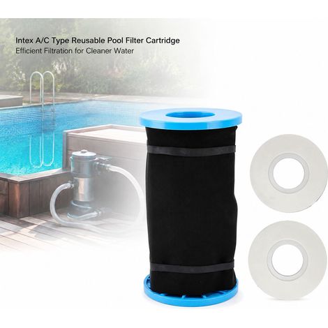 Cartuccia filtro per piscina Intex tipo A/C in ABS, 19,5x10,8 cm, riutilizzabile con 2 guarnizioni. (1/5)