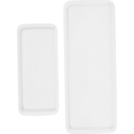 Plateaux en Céramique Blanche Product Accessories Lot de 2 Rangement Stable et Facile à Nettoyer pour Salle de Bain pour Lavabo et Plan de Toilette'-'- (1/5)