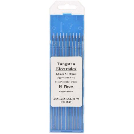 10Pcs Électrode de Tungstène de Soudage, Électrode de Tungstène Composite Tête, Violet 1.6 150mm TIG Électrodes de Soudage Electrode de soudure par points (1/5)