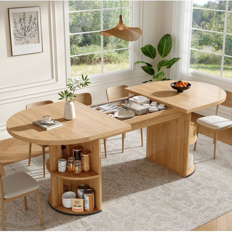 Esstisch ausziehbar mit Stauraum 120-160x80 MDF OKMYHOME (1/5)