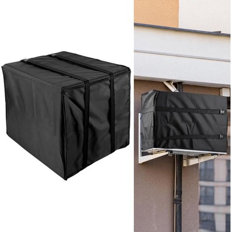 Housses de Climatiseur Fenêtre 554x395x420mm Nylon Housses de Climatisation Extérieur Noir Housse de Climatiseur pour Unités Fenêtre Extérieur Protection Imperméable Poussière Housse (1/5)