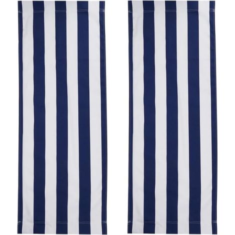 2 Toile de Chilienne Chaise de Plage,115x43cm,Sling Remplacement Toile de Transat pour Chaises Longues Pliantes Bain de Soleil,en Extérieur,l’été,Jardin,Cour,Rayures Bleues et Blanches (1/5)