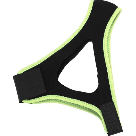 Mentonnière anti-ronflement ajustable et respirante, solution pour arrêter de ronfler et dormir, noire avec bordure vert fluorescent (1/5)