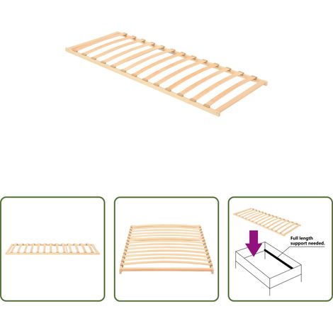 vidaXL Sommier hêtre - Sommier à lattes sans matelas avec 13 lattes 80x200 cm (1/5)
