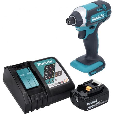 Makita DTD152Z+BL1840B+DC18RC Schlagschrauber + 1 x 18V 4Ah Li-Ion Akku + DC18RC Ladegerät (1/2)