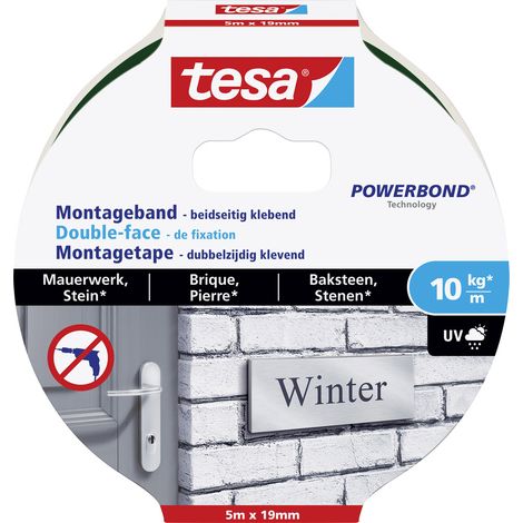 Tesa Powerbond Brick & Stone Montageschnur schwarz 19 mm 5 m (1/3)