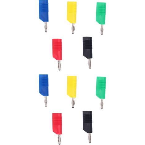 Fiches bananes en laiton nickelé, 10 pièces, 4mm, connecteurs, adaptateur de câble de haut-parleur, accessoires