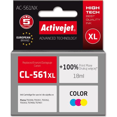 Encre Activejet pour imprimante Canon CL-561XL et nouvelle AC-561NX couleur