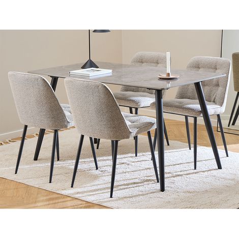 Wicklow Essgruppe Tisch mit 4 Stühlen grau, beige.