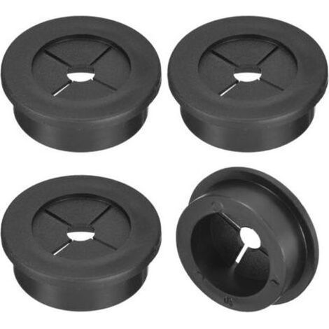 4 Pcs, Noir PasseCable pour Cordon, 30mm PasseCable de Bureau en Caoutchouc Flexible Grommets de Fil CacheTrou pour Bureau Organisateur de Cables d'Ordinateur (1/5)