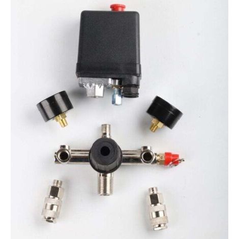 Régulateur de pression avec pressostat pour compresseur Pressostat 2 affichages (1/3)