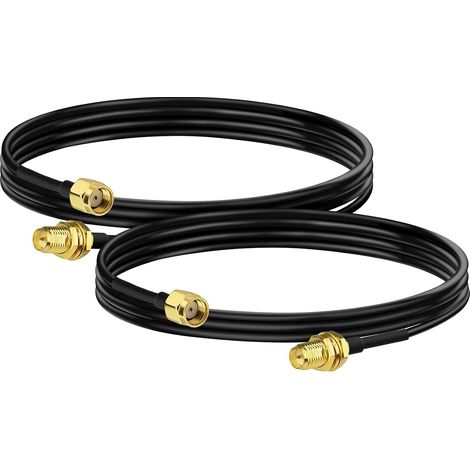 Cable Rallonge Antenne WiFi 1m Adaptateur de Mâle à Femelle RG174 pour Extension Telesurveillance Routeur WiFi Caméra IP Carte Réseau sans Fil Mini PCI Express PCIE,2-Paquet (1/5)