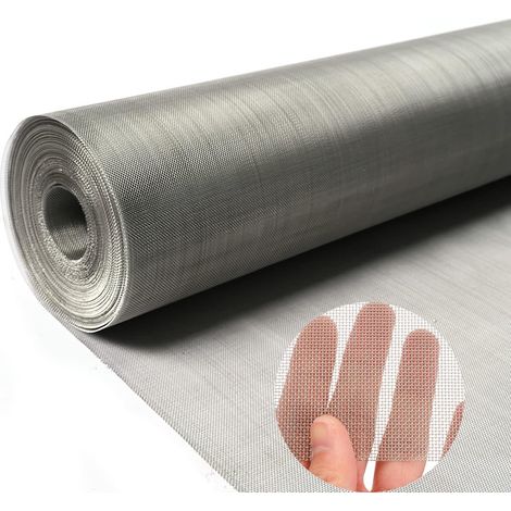 Feuilles de treillis métallique 1,2 M 30 M, treillis métallique à mailles fines en acier inoxydable 304 protection contre les insectes pour portes empêche les souris, les frelons, les insectes (1/5)