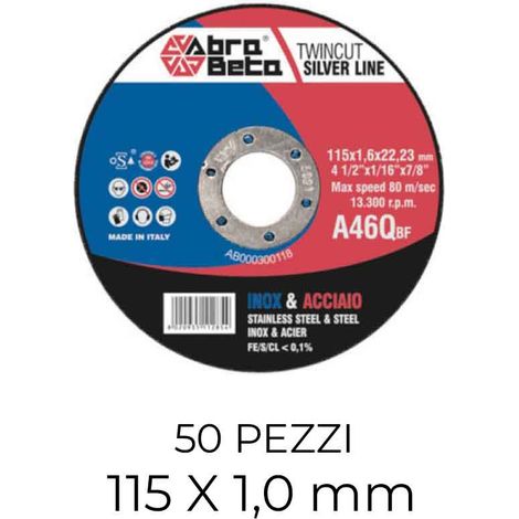 Disco AbraBeta A46Q per smerigliatrice angolare per acciaio diametro 115mm - 1,0 mm (1/3)