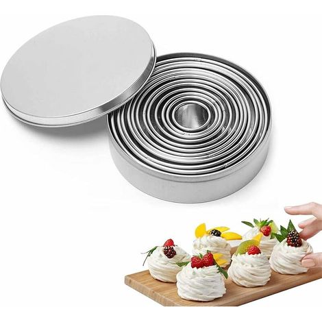 VURAHOME - Emporte Piece Rond, 14 pièces Pâtisserie Moule Cercle, Anneaux emporte-pièces, Cercle Patisserie Emporte pièces pour la pâtisserie emporte-pièces Ronds pour Biscuits,bento,gâteaux. (1/5)