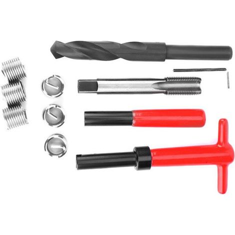 Kit Réparation Filetage - 11 Pièces - Forets Hélicoïdaux Acier Inoxydable - Insert Fileté pour Réparation Trous de Vis - Pour Aluminium et Alliages Légers (1/4)