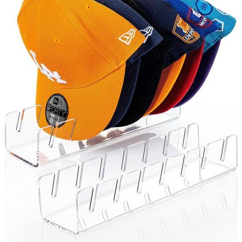 Organisateur de casquettes de baseball, lot de 2, transparent, porte-chapeaux gain de place pour placard, transparent - enfant (1/5)