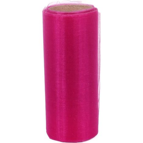 Organza decorativa rosa scuro 12 cm x 9 m (1/3)