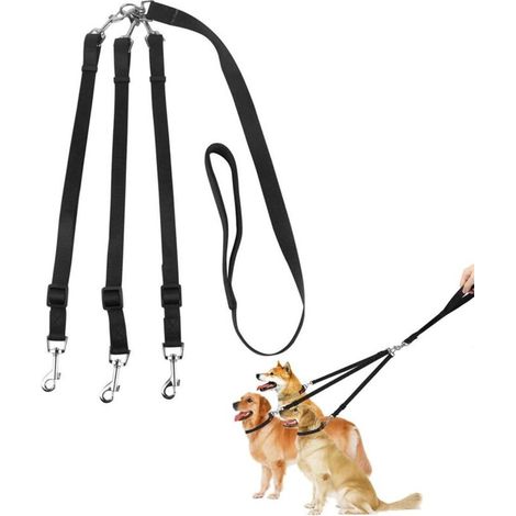 Laisses pour Chien 3 en 1 Laisses Multi-Animaux SéParateur De Laisse pour Chien à 3 Voies Coupleur Triple pour Animaux De Compagnie Corde RéGlable pour Un/Deux/Trois Chiens Chats Pet Walking (1/5)