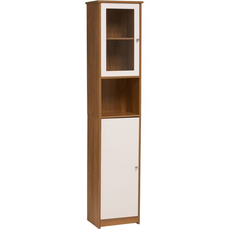 Premier Housewares 2 Door Oak Effect Floorstanding Cabinet (1/5)