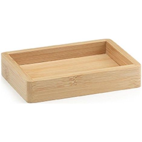 Porta sapone da appoggio in bambu modello bonnie dim. cm (lxpxh): 13,4x9,6x2,5  - legno naturale GEDY