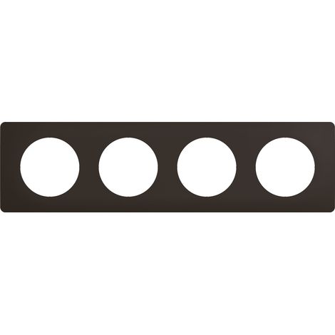 Legrand – Plaque Céliane 4 postes – Finition noir mat – 100 % plastique recyclé – Compatible support universel Batibox (1/2)