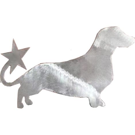 Adorno navideño de perro salchicha de hierro forjado hecho a mano, resistente, 27 x 15 cm, decoración de interior (1/5)